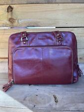 Samsonite Burgundy Patent Leather Business Zip Laptop Tote Bag picture