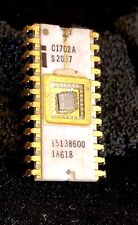 Vintage Computer Chip Gold & White Ceramic NOS intel C1702A EPROM Type C 28 Pin picture