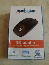 Manhattan Silhouette Optical USB Mouse Black New 177658 PC MAC Compatible picture