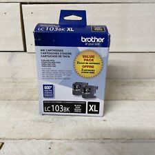 Brother Genuine LC103BK XL Black 2-PK Cartridges Are Sealed Box Wear - Ex 1/2025 picture
