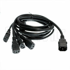 UPS PDU PC Computer C14 Power Splitter Cord to 4 x C13 IEC320 Extension 10A 6ft picture