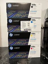 Set of 4 New Genuine HP 508A BCYM Toner Cartridges CF360A CF361A CF362A CF363A picture