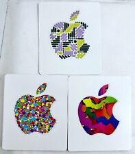 Genuine Apple Logo Stickers - Rare Hard to Find Lot of 3 -  picture
