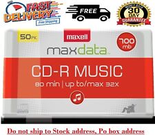 CD-R Blank Media Spindle Maxell Audio Music 32 x 80 Minute 700MB Player 50 Pack picture