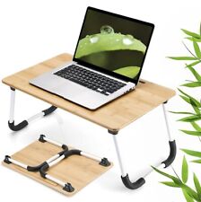 Lap Desk Bamboo Laptop Table Foldable Portable Tablet Reading Slot picture