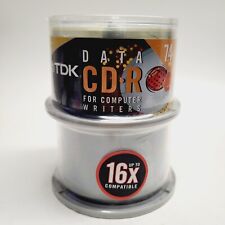 FACTORY SEAL TDK CD-R Data Discs 74 MIN 650 MB 16x Computer Writers 100 Spindle picture