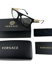 Versace NEW Black Retro Flat Top Frames Gold Mens 55-19-145 Eyeglasses VE3326U picture