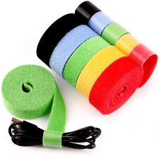 5m X Cable Ties Double-Sided 10mm Hook And Loop Wrap Strap Pick Size Colour picture