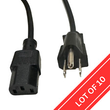 10x OVERSTOCK COMMERCIAL GRADE Power Cord Cable Desktop Monitor Computer PC -6ft picture
