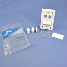 Leviton White Quickport ANGLED 4-Port Wallplate with Label ID Windows 41090-SMW picture