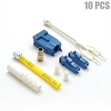 10 Pcs LC/UPC Single-Mode DX Uniboot Pull-Push Tab Connector 3.0mm Blue & White picture