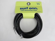 Ethernet Cable Surf Onn. CAT6 Networking Cable 14 ft Black Internet Round  picture