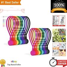 20 Pack Magnetic Cable Ties - Reusable Silicone Twist Ties - 10 Colors picture