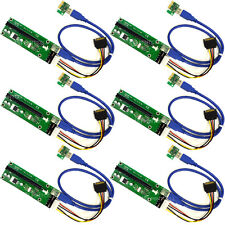 MintCell 6-Pack of 4-Pin MOLEX PCIe PCI-E Express 1X to 16X 60cm USB Riser picture