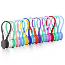 18 Pack Reusable Silicone Magnetic Cable Ties Strong Magnetic Cord Ties for M... picture