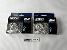 Epson 252 Black Ink Cartridge Lot of 2 OEM NEW Genuine Sealed 2018+ Date WF-3620 picture