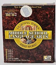 VINTAGE Pro One Middle School Language Arts Grade 4-8 CD-ROM SET W/BONUS BOOK  picture