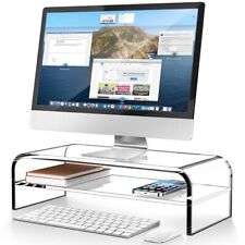 2-Tier Acrylic Monitor Stand Computer Riser for Home Office Clear Monitor Ris... picture