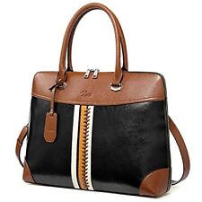 CLUCI Leather Briefcase for Women 15.6 Inch Laptop Business Vintage Slim Ladi... picture