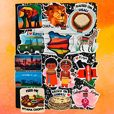 Kenya Decals Waterproof Stickers Pack of 14 - Kenyan Art Gift picture
