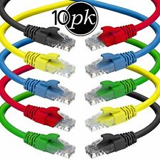 Lot of 10pc 3ft Cat6 Patch Cord Cable 500mhz Ethernet Internet Network LAN RJ45  picture