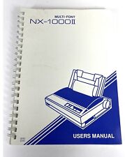 User's Manual Guide - Multi-font NX-1000II Printer Star Micronics 1989 picture