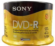 SONY DVD-R 50 Pack 120 Minutes 4.7 GB Blank Media Disc Sealed New picture