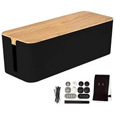 Iron Forge Cable Large Cable Management Box - Black Cord Organizer with Wood ... picture