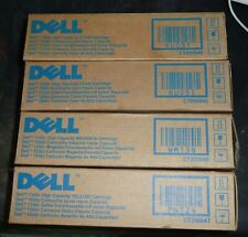 Lot Set of 4 Genuine Dell 1320c Cyan Magenta Yellow Toner HIGH CAPACITY Cart. picture