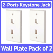 2 Pack Keystone Wall Plate Single Gang Two Ports Faceplate 2 Jack Wallplate picture