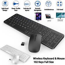 Wireless Keyboard and Mouse Set Ergonomic Rechargeable For PC Laptop Mac Windows picture