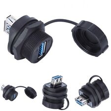 Dual Female USB Socket Plug Waterproof Panel Mount Adapter High Durability IP66 picture