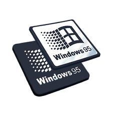 Retro Windows 95 Sticker Set - Case Badge  Decal - Two Pieces picture