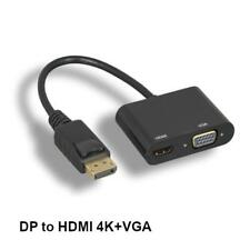 KNTK Displayport 1.2 Male to HDMI 4K and VGA Female Dual Use Passive Adapter picture
