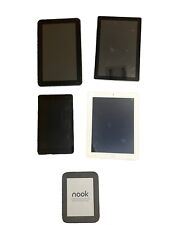 *Broken* Lot of 5 Tablets *For Parts or Repair* Apple Dell Nook READ picture