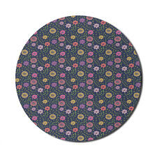 Ambesonne Floral Vintage Round Non-Slip Rubber Modern Gaming Mousepad, 8