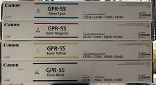 Lot of 4 Genuine Canon GPR-55 Toner Cartridges GPR55 Black Cyan Magenta Yellow picture