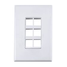 Construct Pro 6-Port Keystone Wall Plate with Screwless Face (White) picture