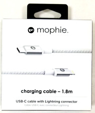 New Mophie Fast Charge USB-C Cable with Lightning Connector - 1.8M Cable - White picture