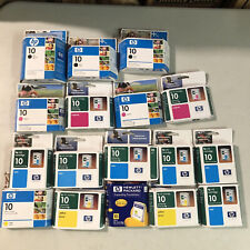 Lot of 17 - HP 10  Color Ink Cartridges - Sealed Boxes - Expired picture