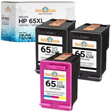 3PK For HP 65XL 65 2-Black & 1-Color Cartridges 2600 2652 2636 5010 5052 5055 picture