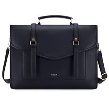  Laptop Bag for Women 15.6 inch PU Leather Briefcase Large Computer Black picture