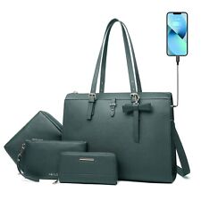 Keyli 4pc Sets Laptop Bag for Women Large Leather Laptop Briefcase with USB C... picture
