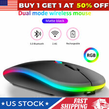2.4GHz Bluetooth Wireless Optical Mouse USB Rechargeable RGB Mice for PC Laptop picture