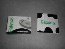 Vintage Gateway Software Disc Storage Binder Lot of 2 - COWHIDE PRINT - RARE picture