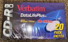 Verbatim Data Life Plus CD-R w/Cases Retail Pack of 20 Sealed 80 Min 700 MB VTG picture