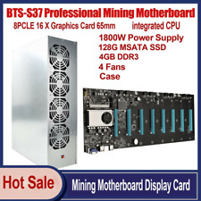 BTC-S37 Miner Motherboard+CPU+Fan+Case+8 GPU Slots DDR3 VGA Low Power Consume US picture