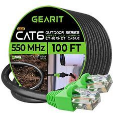 GearIT Cat6 Outdoor Ethernet Cable (100 Feet) CCA Copper Clad, Waterproof, Di... picture