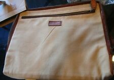 Pottery Barn canvas Saddle Leather trim  Laptop Sleeve New wo tag picture