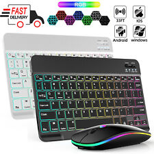 Wireless Backlit Bluetooth Keyboard and Mouse For Android IOS Tablet iPad Laptop picture